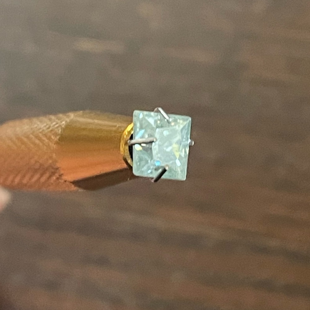 1.05 ctw Natural Diamond • Light Blueish-Green / Princess Cut • RETAIL $2,947USD - Picture 12 of 13
